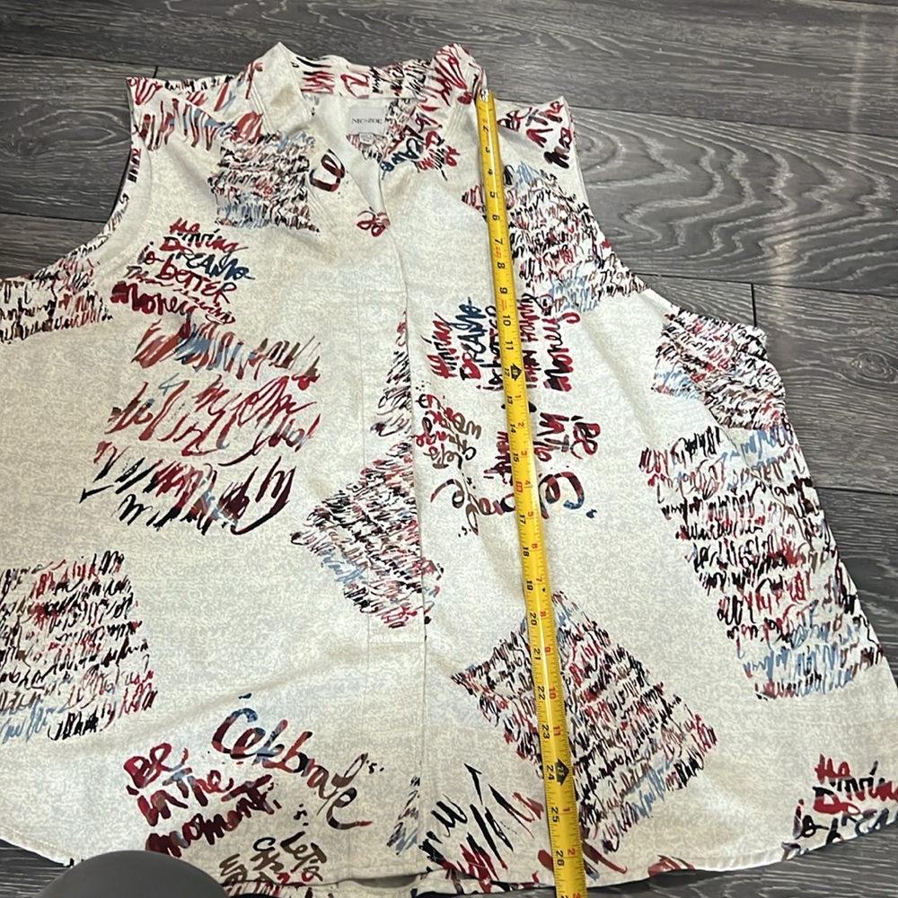 NIC+ZOE Multicolor Script Blouse - Picture 6 of 7